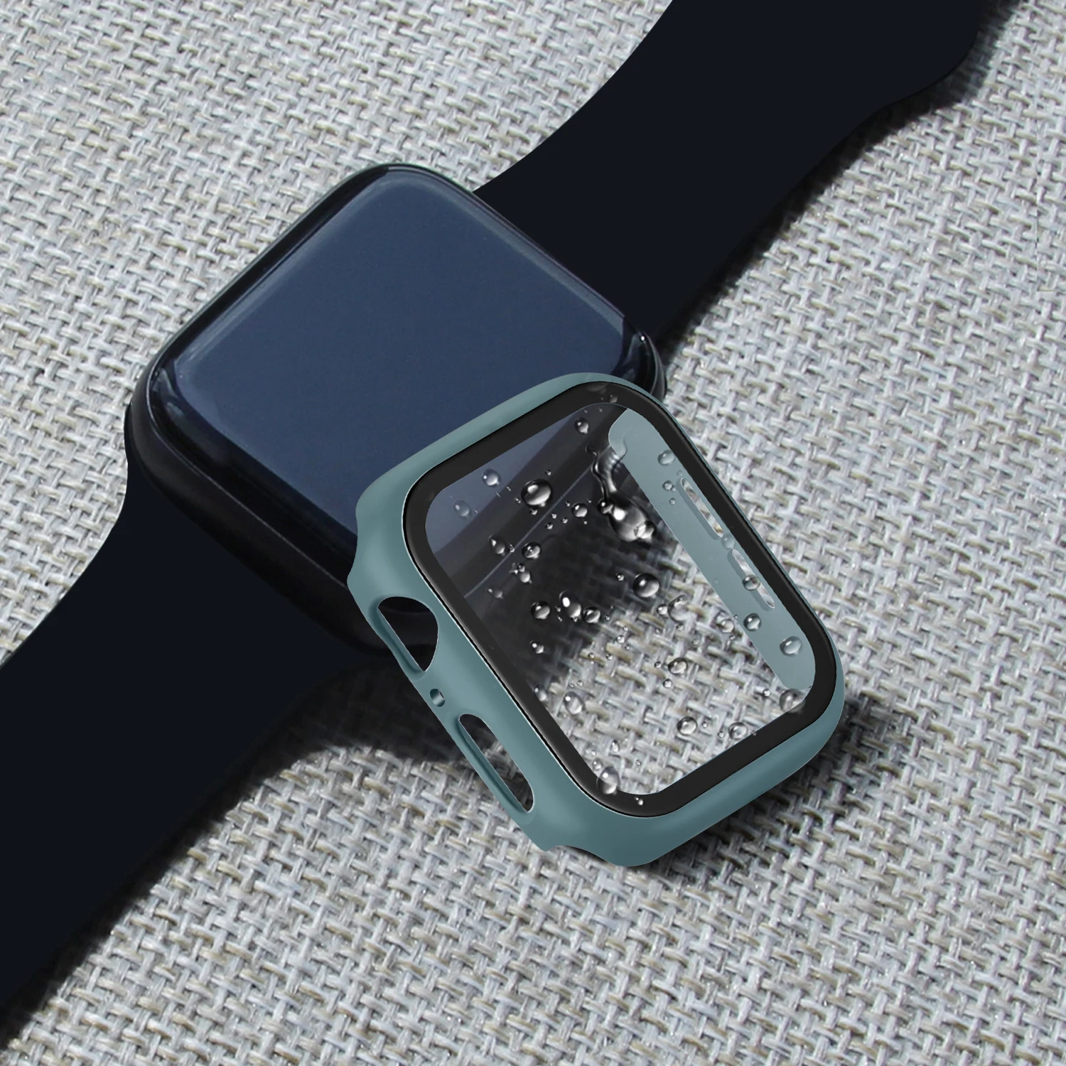 Защитный чехол для Apple Watch 5 4 3 2 1 40 мм 44 3D закаленное стекло на весь экран защита