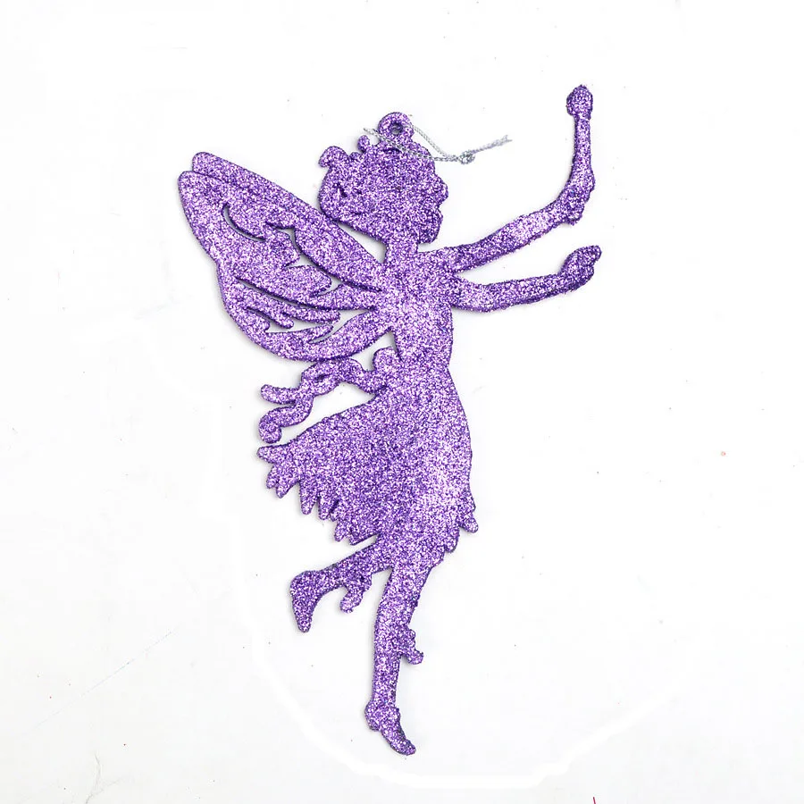 Christmas Tree Decorations Supplies, Angel Shape, Xmas Ornament, Glitter Powder, Holidays Pendant, Size 14x9cm, 10g