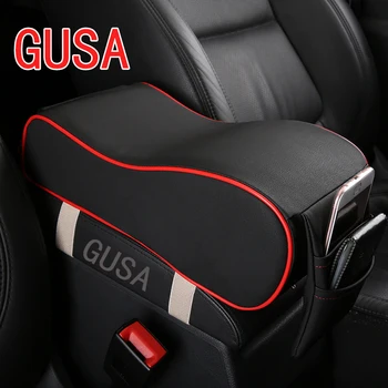 

PU Car Armrest Pad Universal Auto Armrests Center Console Arm Rest Seat Box Vehicle Protective With 2 Pockets Brown