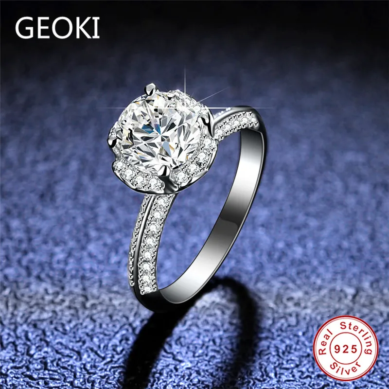 Geoki прошел Diamond тесты Платиновое Покрытие 1 КТ в форме цветка D Цвет VVS1 Муассанит