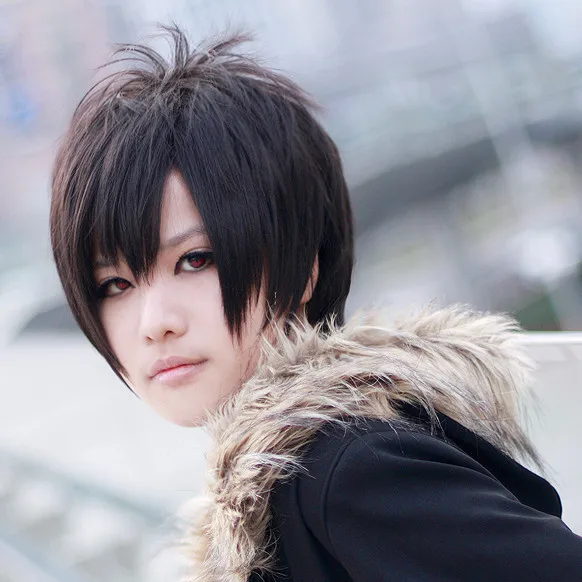 

New Anime Durarara Cosplay Wig Orihara Izaya Dark Brown Fluffy Curl Short Hair Wigs Heat Resistant Party Halloween Props