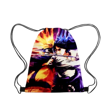 

New Naruto Printing Drawstring Bag Polyester Drawstring Bag Student Easy Bag