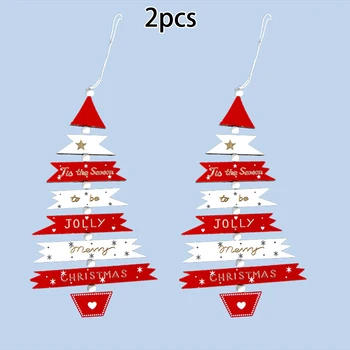 

2PCS Christmas Tree Ornament Holiday Decor Gift Hanging Pendant Merry Xmas Small Christmas Tree - Gold Silver Blue Green White M