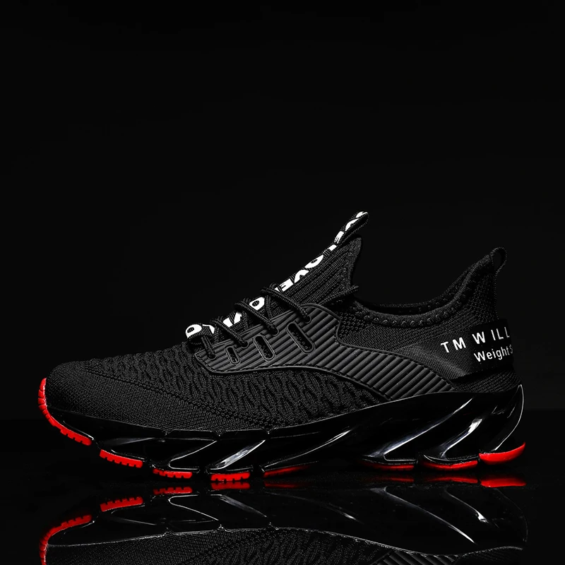 9115Black Новинка; Мужская Спортивная обувь для бега и прогулок; высококачественные дышащие кроссовки на шнуровке; Zapatos de hombre - Цвет: 9115Black