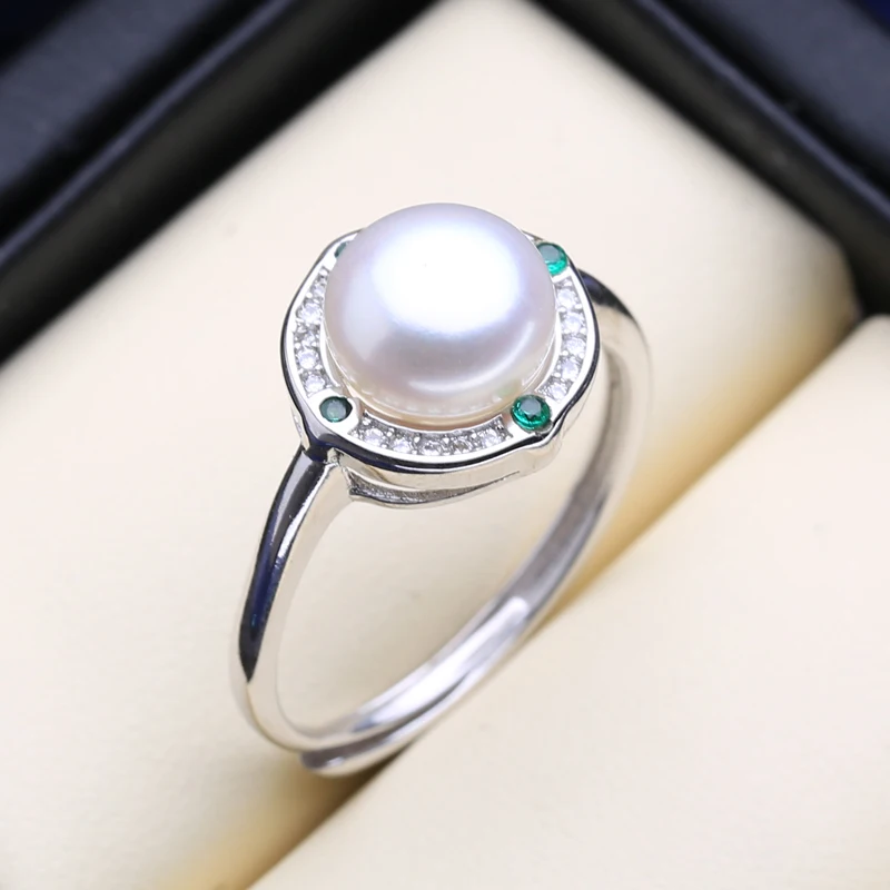 FENASY Роскошные Жемчужные Ювелирные наборы 925 серебро зеленый кристалл натуральный пресноводный жемчуг серьги ожерелье кольцо для женщин