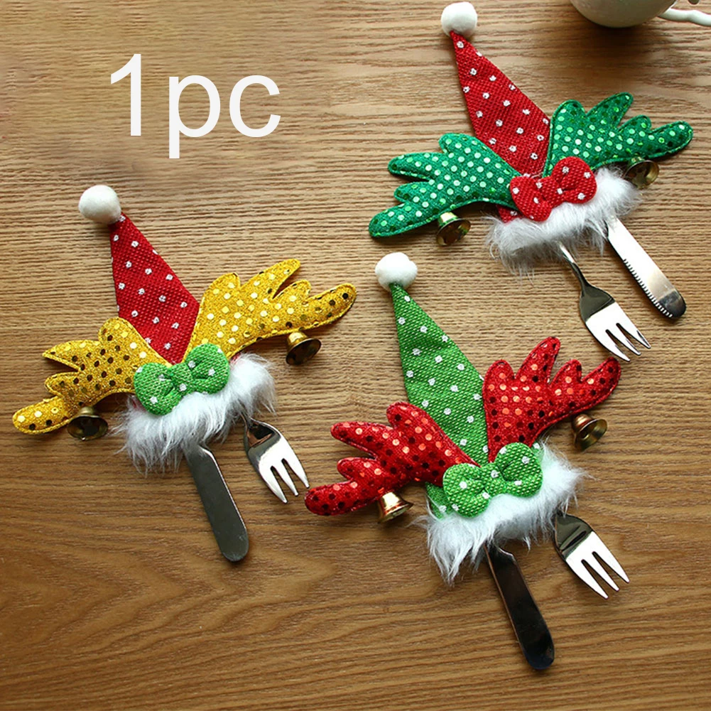 

Kitchen Cute Holder Protective Bags Cutlery Cover Tableware Cloth Party Home Christmas Knife Fork Pockets Table Decorative