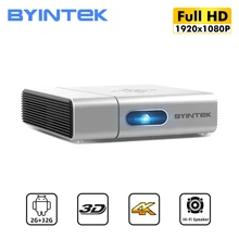 Byintek u50 hd completo 1080p led dlp mini 3d 4k android inteligente projetor portátil proyector para cinema smartphone