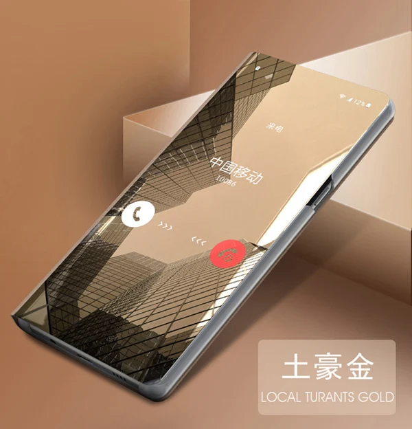 Умный зеркальный флип-чехол для huawei Коврики 30 20 P20 P30 Lite рro P10 P9 плюс размеры 9 и 10 Nova 3 3i 4 5 чехол для телефона Капа Coque - Цвет: Gold