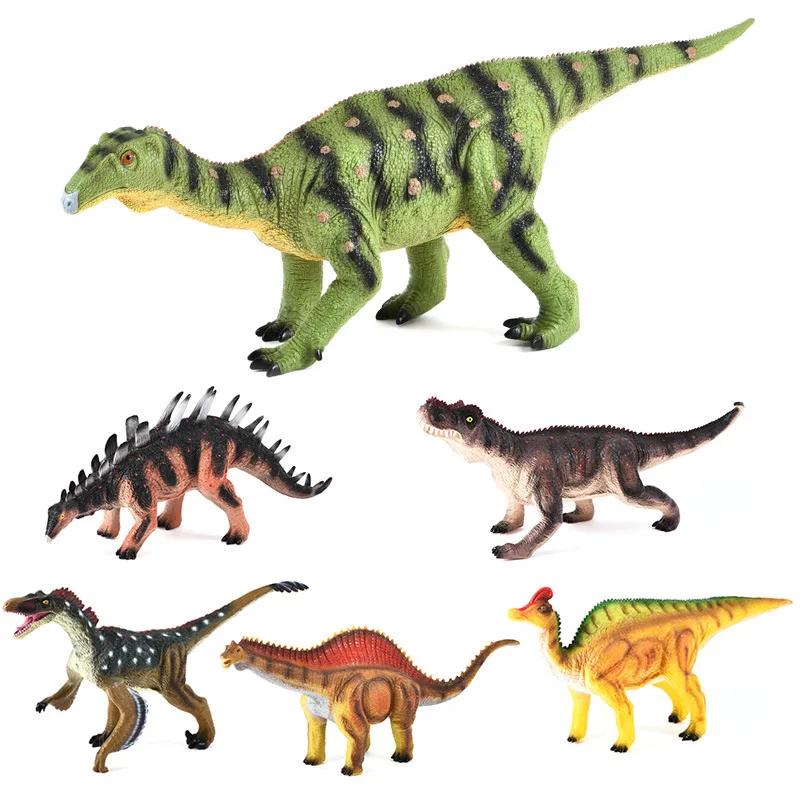 

Cross Border New Style Jurassic Soft Silcone Dinosaur Model Cotton Filling Stegosaurus Tail Feathers long e Dragon Model Toy Chi