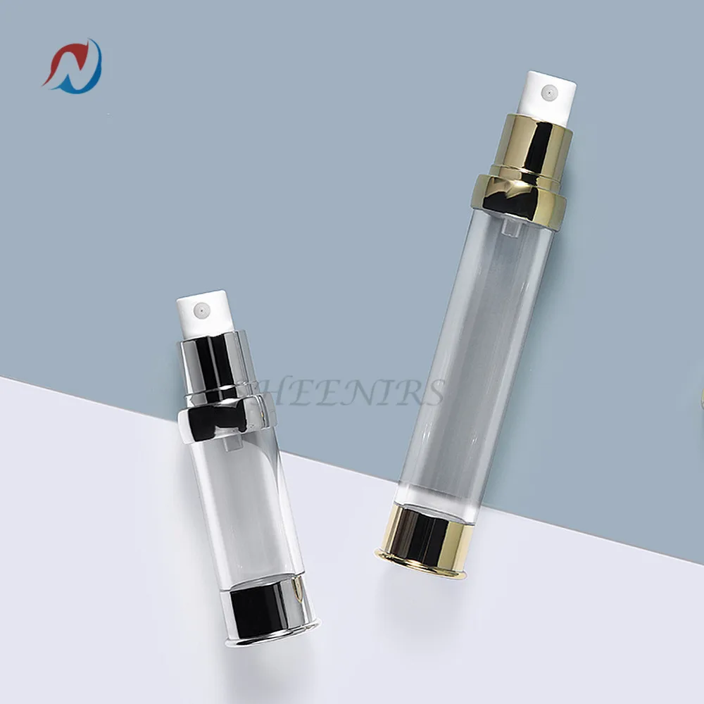 3pcs 5ml 10ml 15ml 30ml Sliver Gold Airless Pump Bottle with Mist Spray Refillable Travel Containers | Красота и здоровье