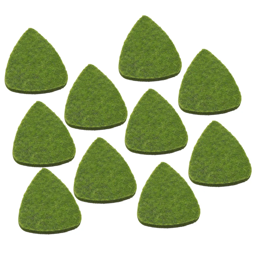 Green 10 шт. гитарный медиатор тонкий мягкий фетр практичный профессиональный мини-инструмент медиатор портативные аксессуары для гавайской гитары запчасти - Цвет: Green