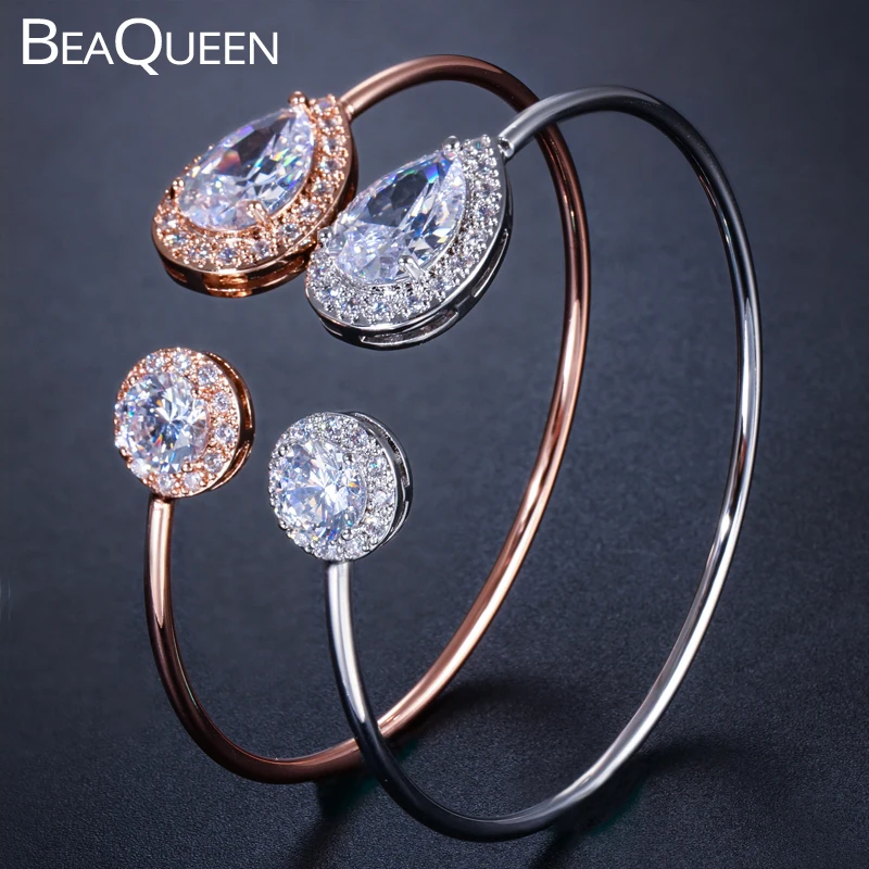 BeaQueen новые большие круглые и капли воды кубического циркония камень открытый