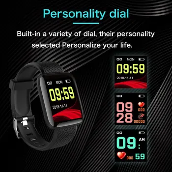 

116plus Smart Watch Men Blood Pressure Smartwatch Women Heart Rate Monitor Fitness Tracker Bluetooth Sport Watches