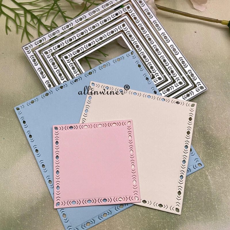 Folke dge Square Metal Cutting Dies Stencils Die Cut for DIY Scrapbooking Album Paper Card Embossing | Дом и сад
