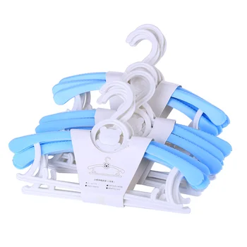 

15PCS Kids Stretchable Plastic Clothes Hanger Durable Simple Baby Coat Hanger Multi-Function Home Storage Hangers - Blue Khaki