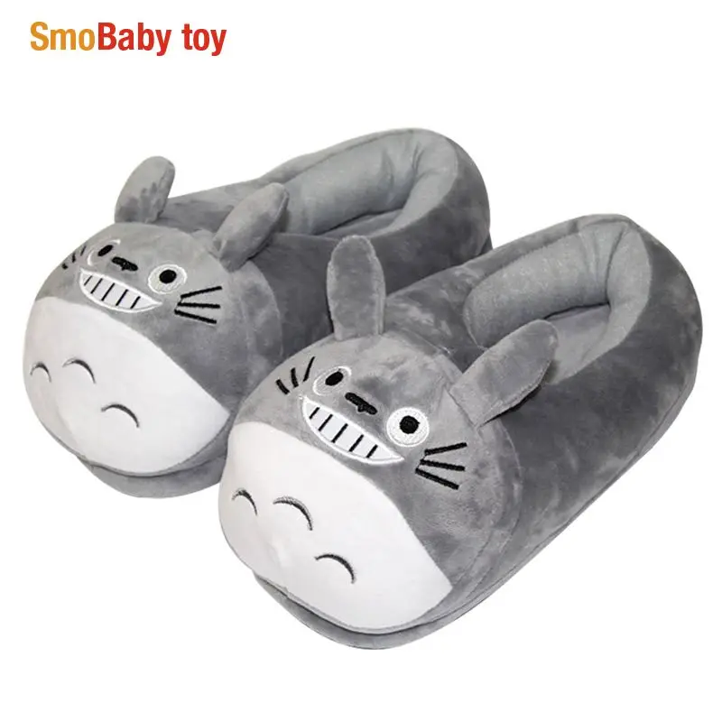 

28cm Anime My Neighbor Totoro Plush Slippers Soft Stuffed Indoor Shoes Winter Warm For Woman And Man Dropshipping