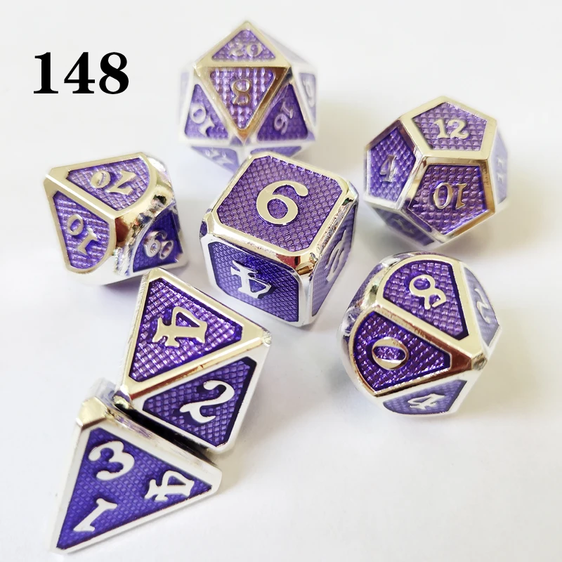 DnD металлические игральные кости RPG MTG игральные кости индивидуальность шрифт кости включают различные цветные кости сумка D4 D6 D8 D10 D12 D20