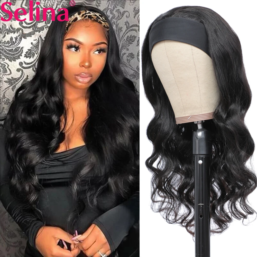 Selina-peluca con diadema para mujer, pelo sintético ondulado, peluca y bufanda de fibra resistente al calor, Cosplay diario de Lolita con diadema