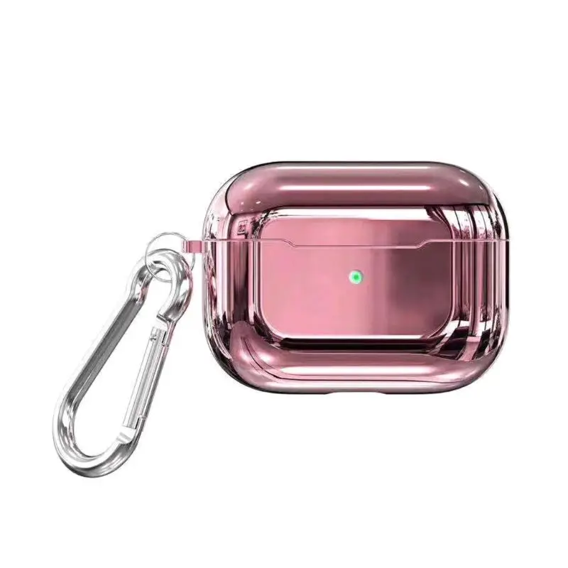 OOTDTY Гальванизированный ТПУ чехол Защитная крышка коробка для AirPods Pro Bluetooth наушники - Цвет: Rose Gold
