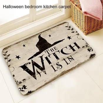 

Halloween Decoration for Home Bathroom Mat The Witch Is In Pattern Mat Halloween Carpet for Bedroom Kitchen Party Decoration
