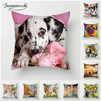 

Fuwatacchi Dalmatian Cushion Covers Dogs Pillow Covers for Home Sofa Chair Decorations Cute Dogs Painting Pillowcases Double
