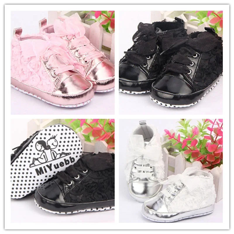 0-18M Baby Kid Girl Toddler Non-slip Soft Sole Crib Sneaker Shoes Prewalker Boots Autumn Fashion Casual Lace-UP Princess Shoes