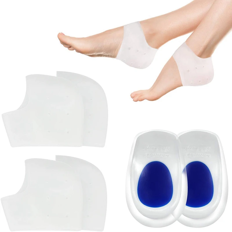 

3 Pairs Heel Cups, Plantar Fasciitis Inserts Pads, Gel Heel Cushion, Silicone Heel Protectors, Great for Plantar Fasciitis, Achi