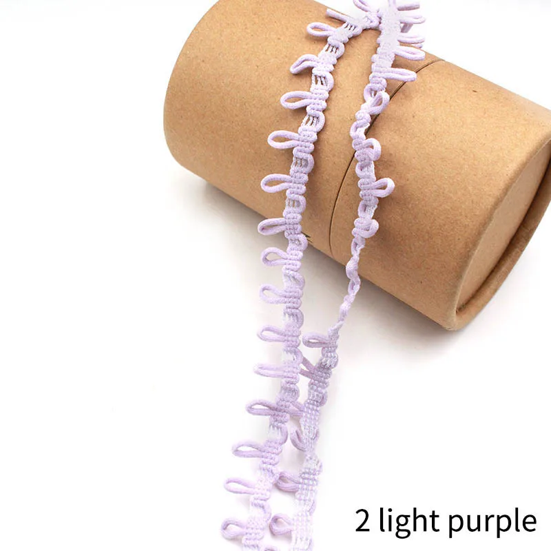 2 light purple Сделай Сам, ручная работа, петли для пуговиц, кружево, обрезка, многоцветная эластичная кружевная лента, 25 ярдов, швейные изделия, Ширина 1,5 см, аксессуары для одежды - Цвет: 2 light purple