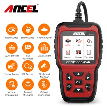 

Ancel AS500 OBD2 OBD 2 Scanner Engine Code Reader OBD Car Diagnostic Tool Multilingual Free Update ODB2 Scanner Automotive Ancel
