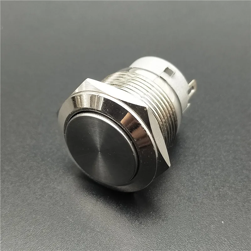 

DIANQI Hot sale 19mm Car nickel plated brass Metal Push Button Switch press button High head 1 NO momentary
