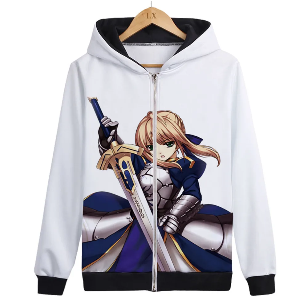 Fate/stay night Saber Лев толстовка на молнии с капюшоном Косплей Костюм Fate Zero унисекс утолщенная куртка Повседневная Толстовка уличная одежда