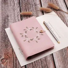 3D Цветочный вышитый дневник, записная книжка с хлопковой обложкой, внутренний дневник в горошек, Дневник для путешествий, А6, кавайный блокнот, канцелярские принадлежности, подарок