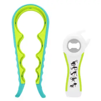 

2pcs 4/5in1 Multifunctional Lid Opener Anti-Slip Bottle Tool Kitchen Gadget