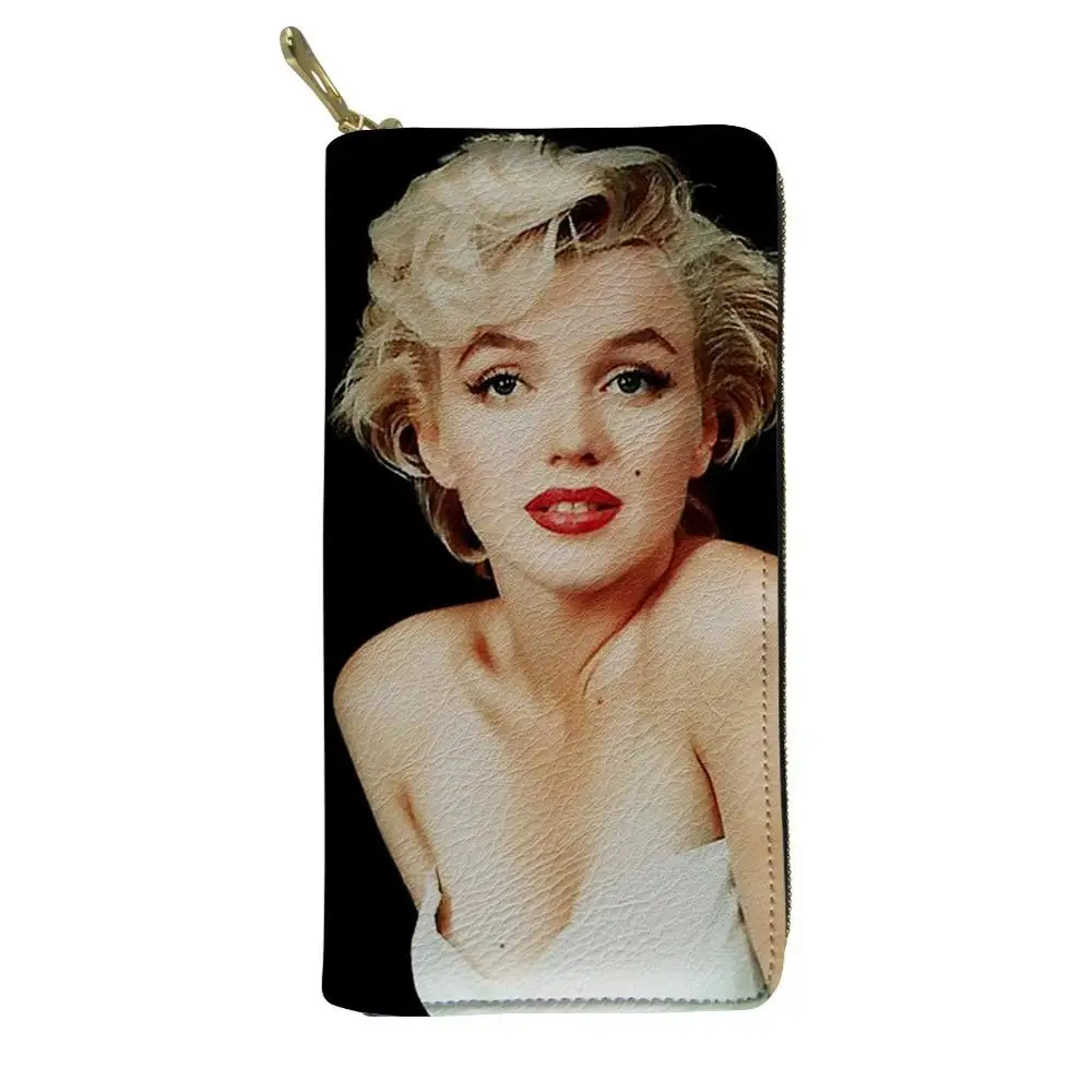 Twoheartsgirl женские кошельки длинный кошелек из искусственной кожи высокое качество портмоне держатель для карт 3D Мэрилин Монро принт клатч сумочка - Цвет: YY0913Z21
