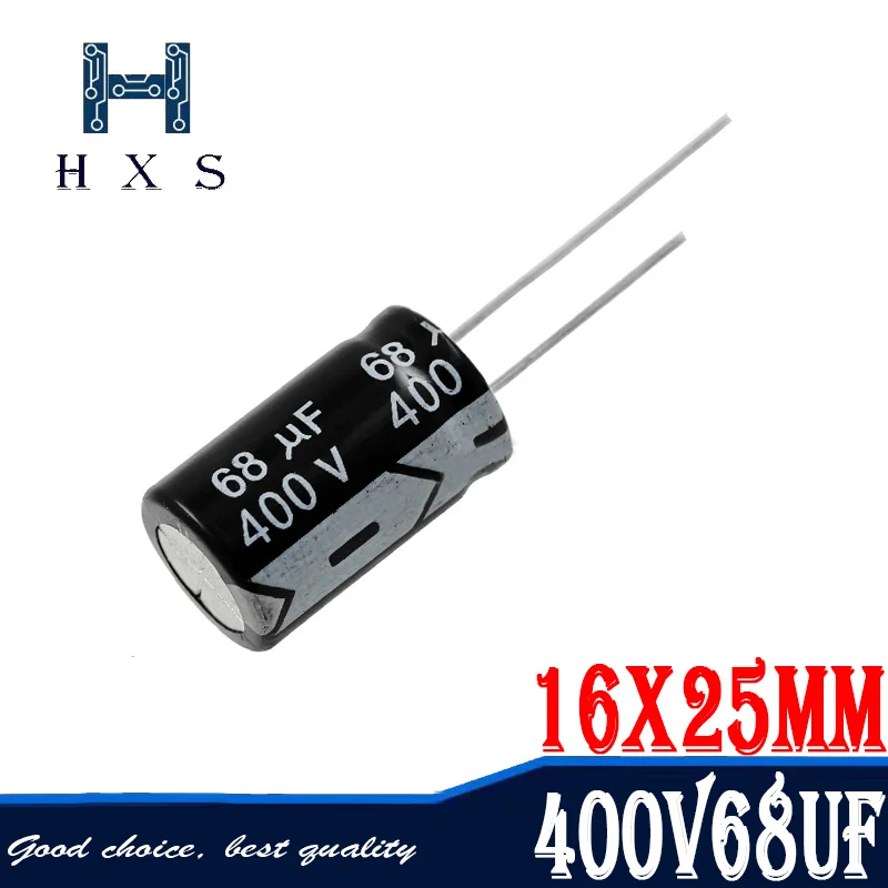 5 шт. 400V68UF 16*25 мм 68 мкФ 400V 16x25 алюминиевые электролитические конденсаторы |