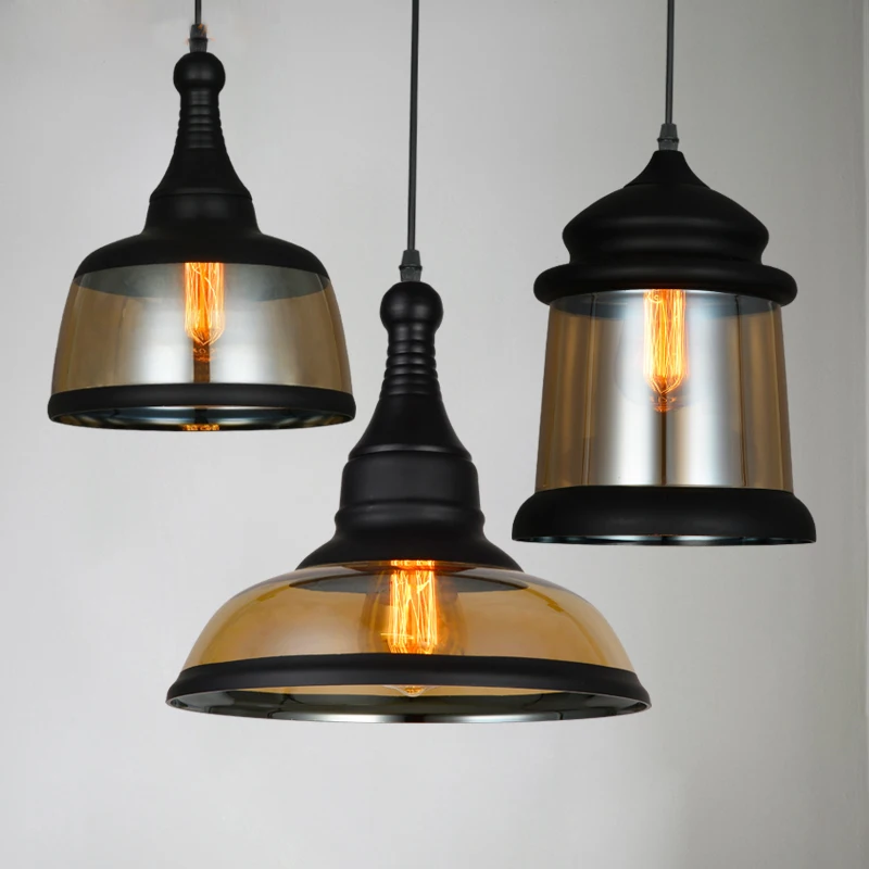 

Simple Modern Creative Loft Hemp Rope Glass Pendant Light with LED E27 Edison Bulb Droplight for Staircase Bar Living Room