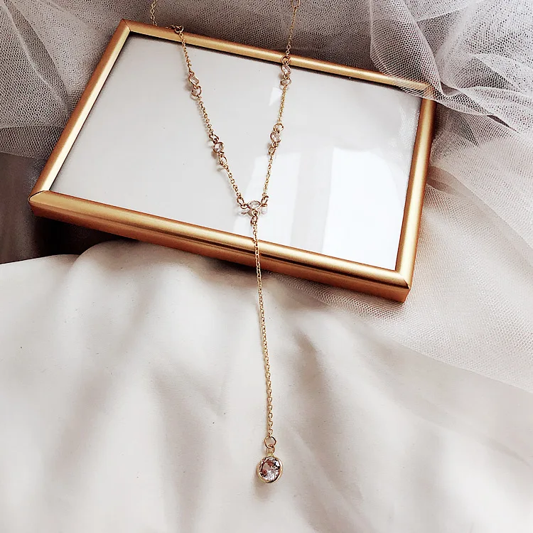 Crystal INS Non-mainstream Choker Simple Necklace Women's Pearl Korean-style Students MORI Series Normcore Style Versatile Penda