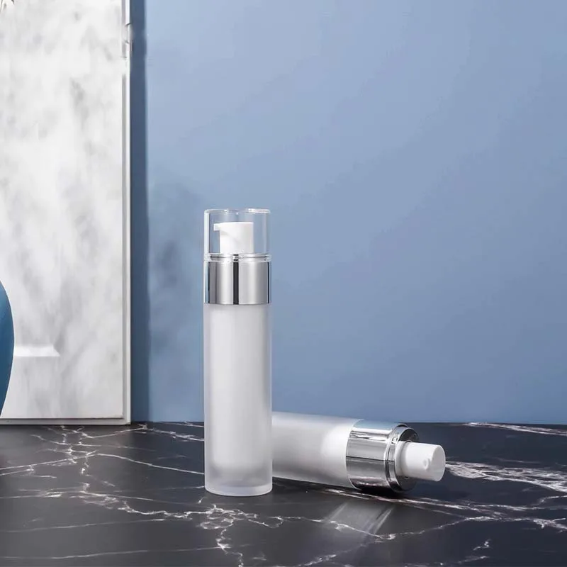 2 Barattoli Airless Da 28,3g Per Crema E Lozione - Ricaricabili E Senza Aria - Bianco - 2