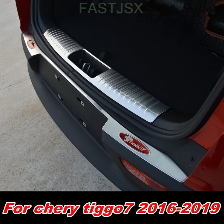 red logo 2pcs Для chery tiggo7 tiggo 7- Автомобильная внешняя задняя защитная накладка Встроенная полоса подоконника из нержавеющей стали патч украшение автомобиля аксессуары - Цвет: red logo 2pcs