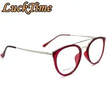 LuckTime модные женские очки из сплава, оправа в стиле ретро, круглые женские очки для близорукости, оправа для очков по рецепту на удачу#1047