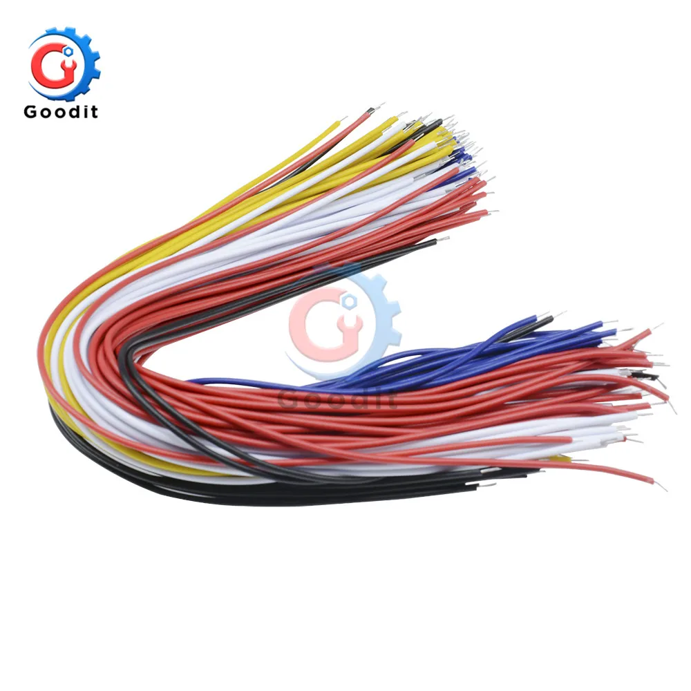 100 шт./лот Оловянная макетная плата припоя кабель 26AWG 20 см Fly Перемычка провод кабель оловянные проводящие провода 1007-26AWG соединительный провод