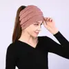 winter hats for women Empty top ponytail wool hat solid autumn wool blends soft warm knitted caps ► Photo 3/6