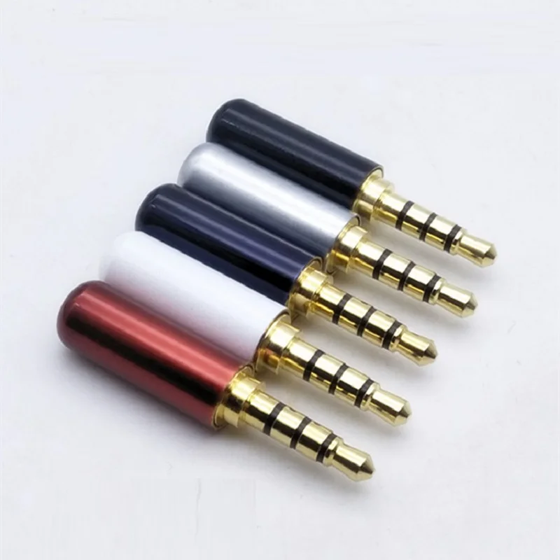 2-5-10PCS Gold-plated 3.5mm Earphone Repair Plug 4-pole Plug Cell phone Microphone Plug 3.5MM jack