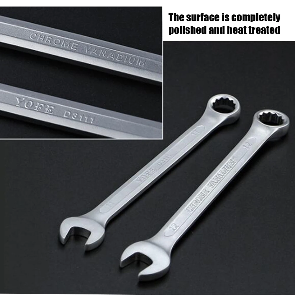 8-24mm Combination Wrench Matt Concave Rib Wrench Ratchet Open End Wrench Garage Repair Tools