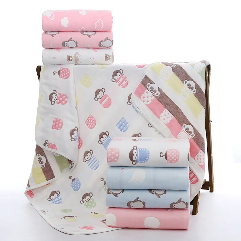 

Pure Cotton 6-Layer Gauze Children's Quilt Gauze Towel Blanket Baby Blanket Gauze Absorbent Six-layer Gauze Blanket Bath Towel