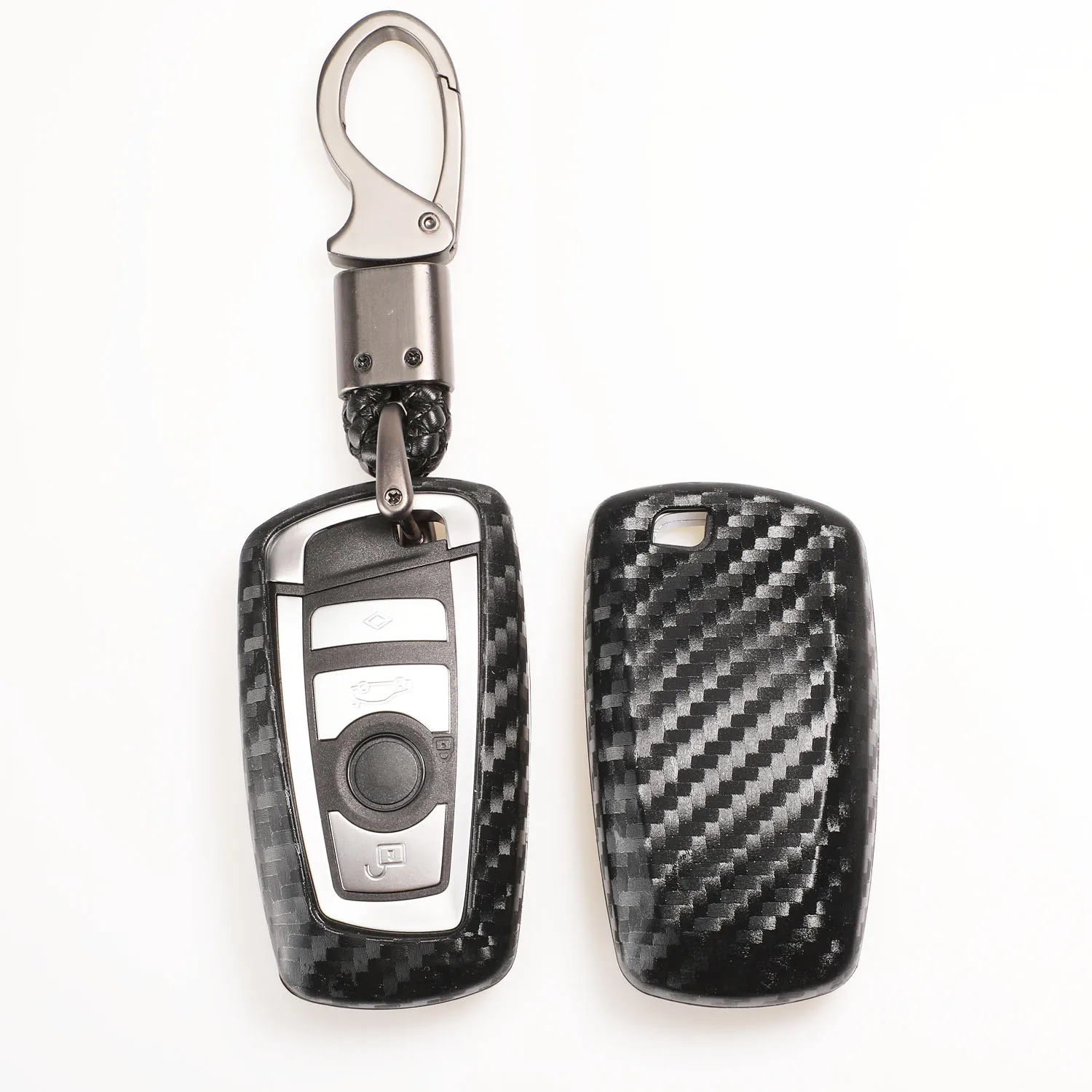 Keyforkess portachiavi per auto per BMW 520 525 f30 f10 F18 118i 320i 1 3 5 7 serie X3 X4 M3 M4 M5 Cover in Silicone morbido in fibra di carbonio - Hd54b0d3138c14b24a03b7bd90fabd51fb