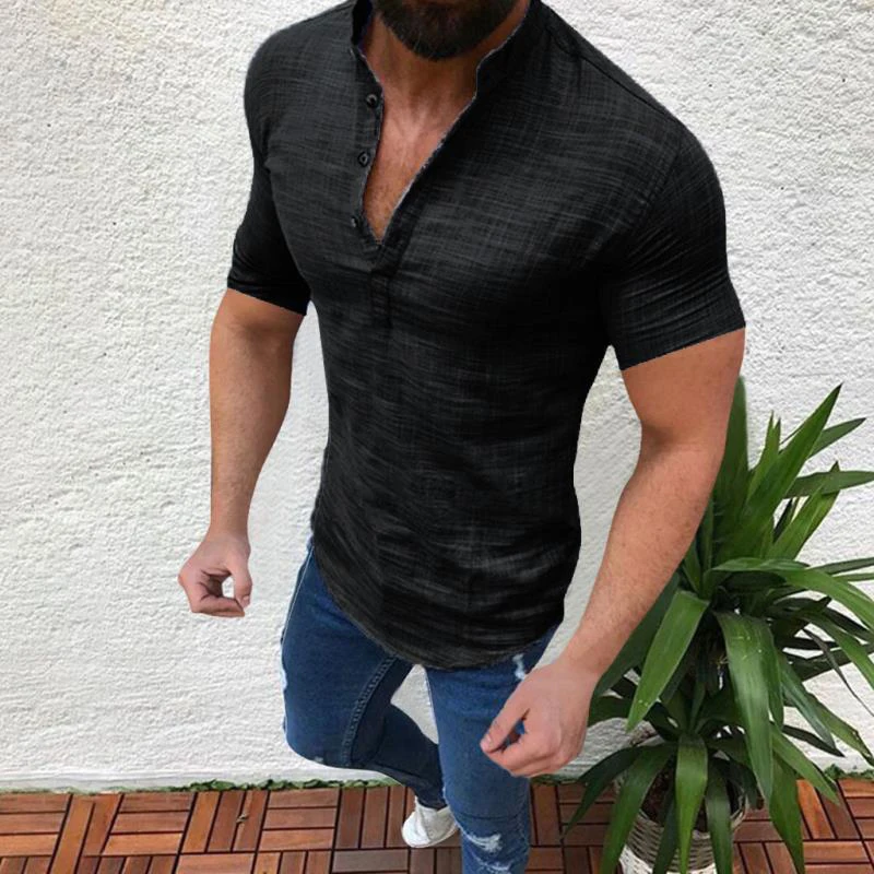 Camisa Летняя мужская рубашка Повседневная Блузка хлопковая льняная рубашка свободные топы рубашка с коротким рукавом camisa masculina гавайская рубашка