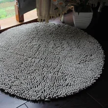 Одноцветные Мягкие плотные шенилловые круглые ковры для спальни, кухни, Нескользящие Коврики для пола, гостиной, коврики для гостиной, стул стол, коврик для ванной комнаты