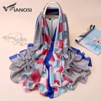 

VIANOSI 2020 High Quality Digital Print Women Scarf Brand Shawls and Scarves Silk Scarf Foulard Femme Luxury Brand Wrap