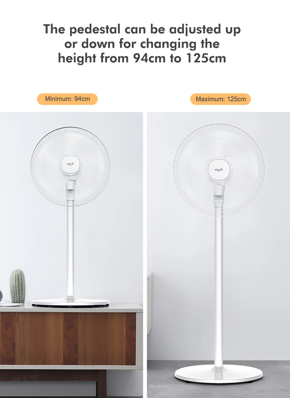 11 Deerma Natural Wind Pedestal Fan 50W 220V 3 Stepless Speed Electric Standing Floor Fan Air Conditioner For Home Office